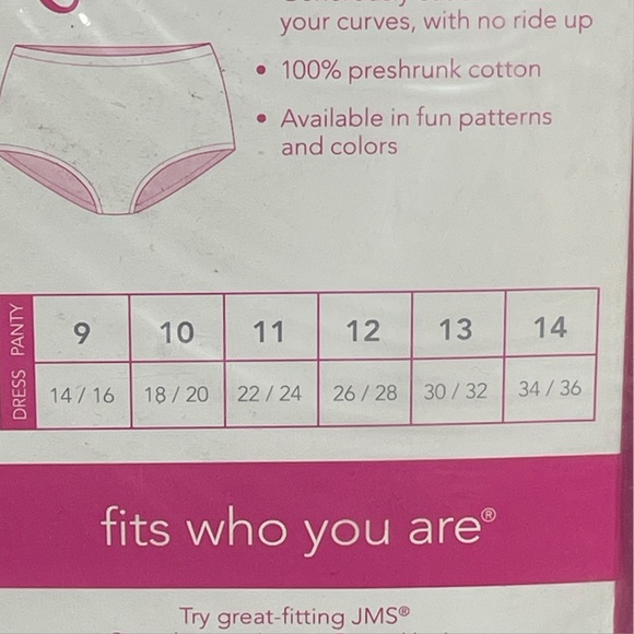 JMS Just My Size Lace Effects Cotton Briefs Plus Sz 14 Underwear Panties 5 Pairs - Picture 12 of 16